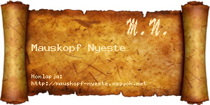 Mauskopf Nyeste névjegykártya